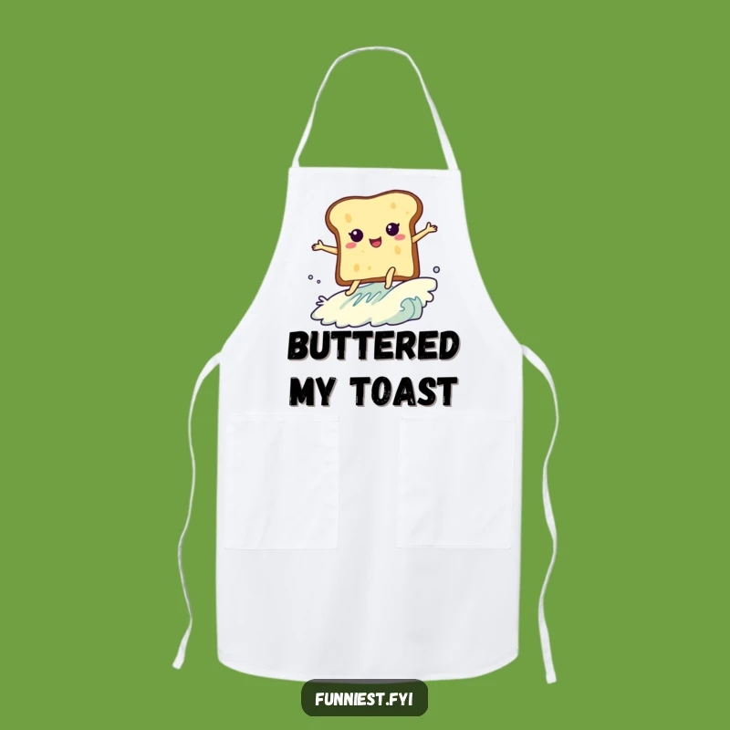 Funny Toast Surfing Butter Apron - Hilarious Kitchen Fun for Breakfast Lovers