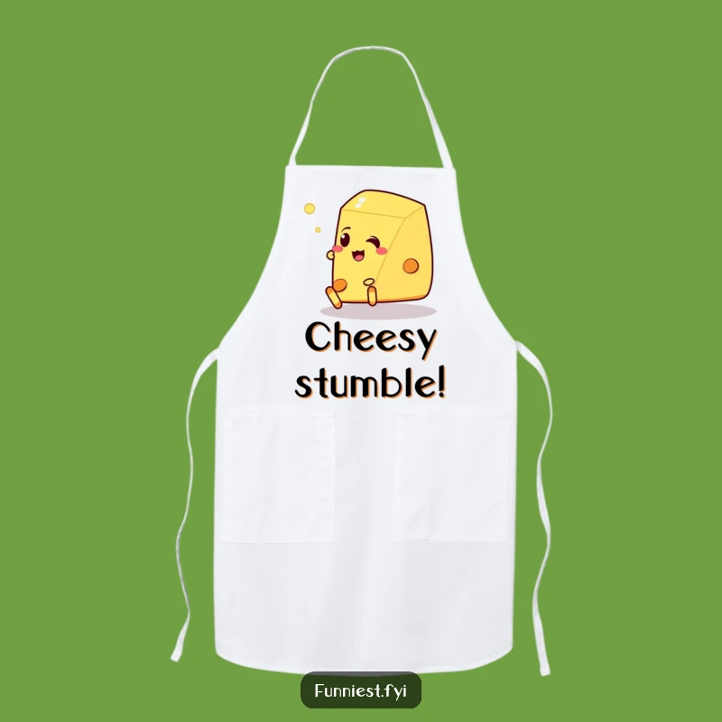 Funny Talking Cheese Apron: Tripping Wedge for Humorous Kitchen Adventures