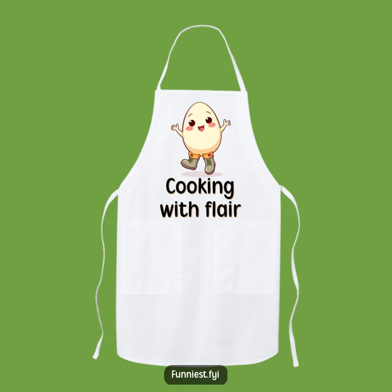 Funny Egg Jigging Boot Apron, Cheerful Kitchenwear, Humorous Cooking Gift