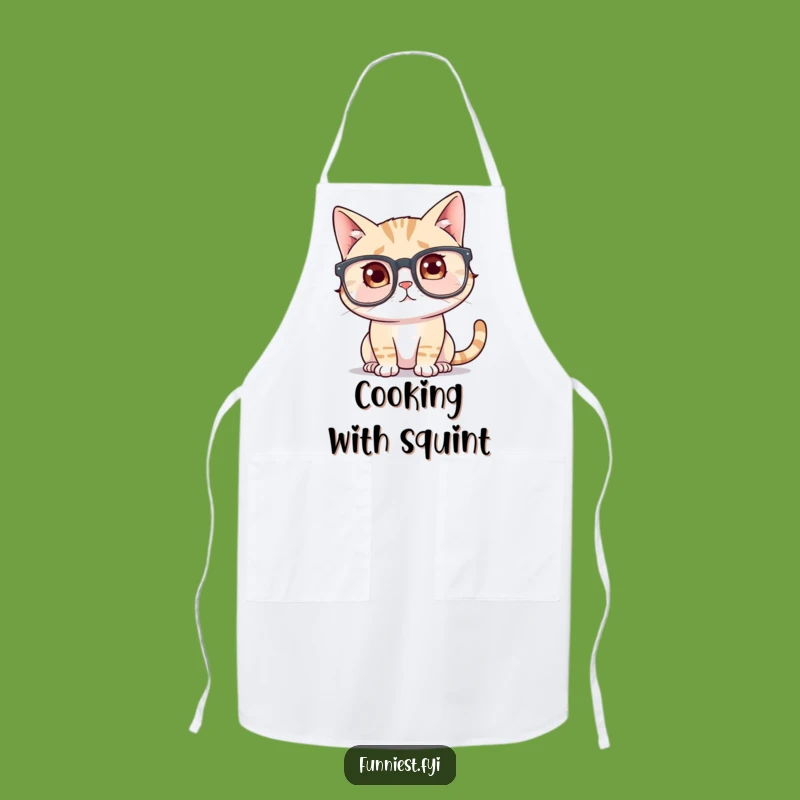 Funny Cat Glasses Apron: Kitchen Confusion, Practical Funny Gift