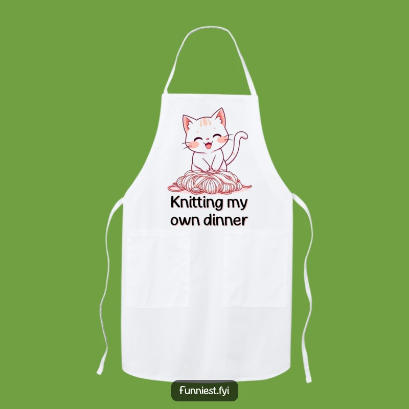 Funny Cat Yarn Apron: Kitchen Fumble Fun - Hilarious Cooking Gift!