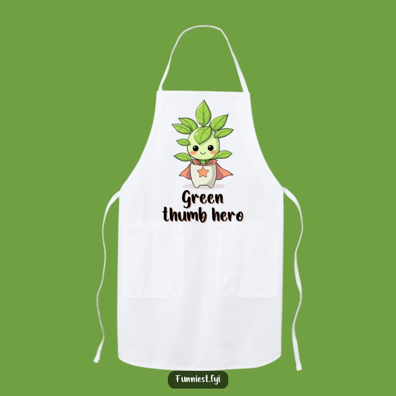 Funny Superhero Houseplant Apron: Cook with Hilarious Green Heroism