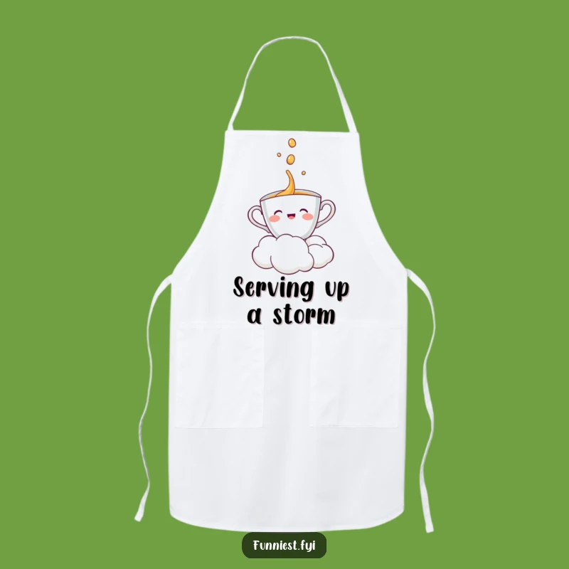 Funny Teacup Cloud Apron: Whimsical Kitchen Wear for Happy Cooks