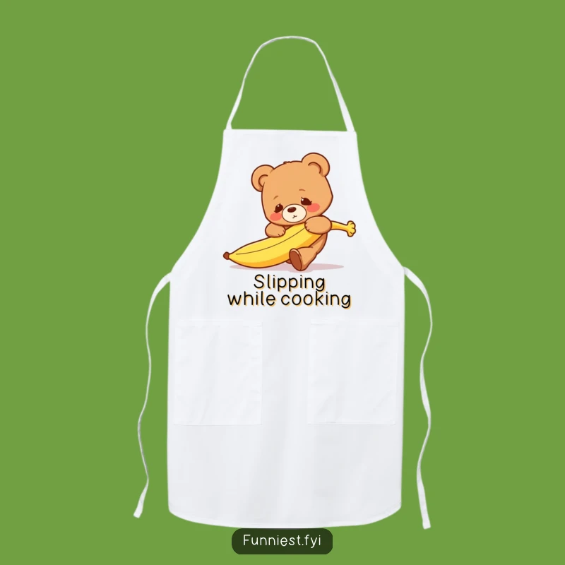 Funny Bear Banana Apron - Clumsy Teddy Kitchen Accessory Gift
