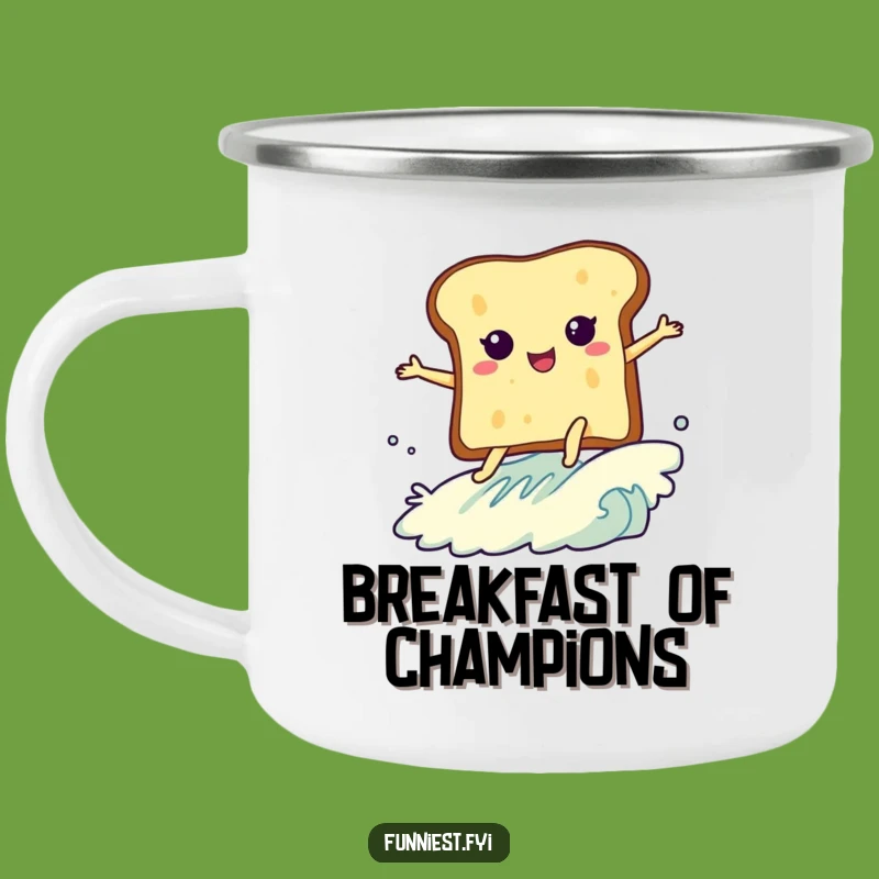 Funny Toast Surfing Butter Camping Mug - Hilarious Outdoor Breakfast Gear