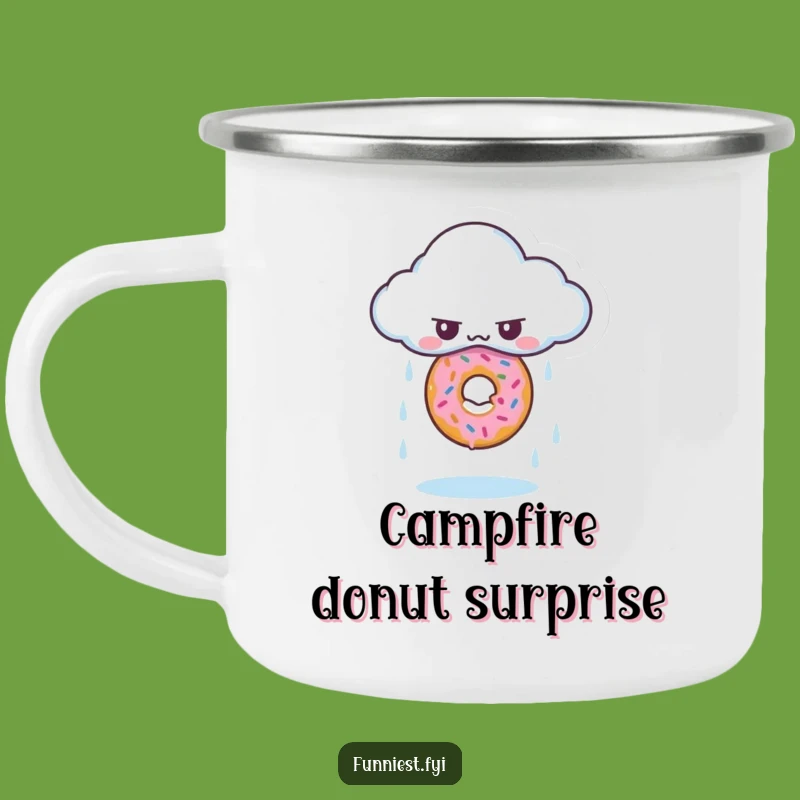 Funny Cloud Donut Camping Mug - Outdoor Adventure & Sweet Humor
