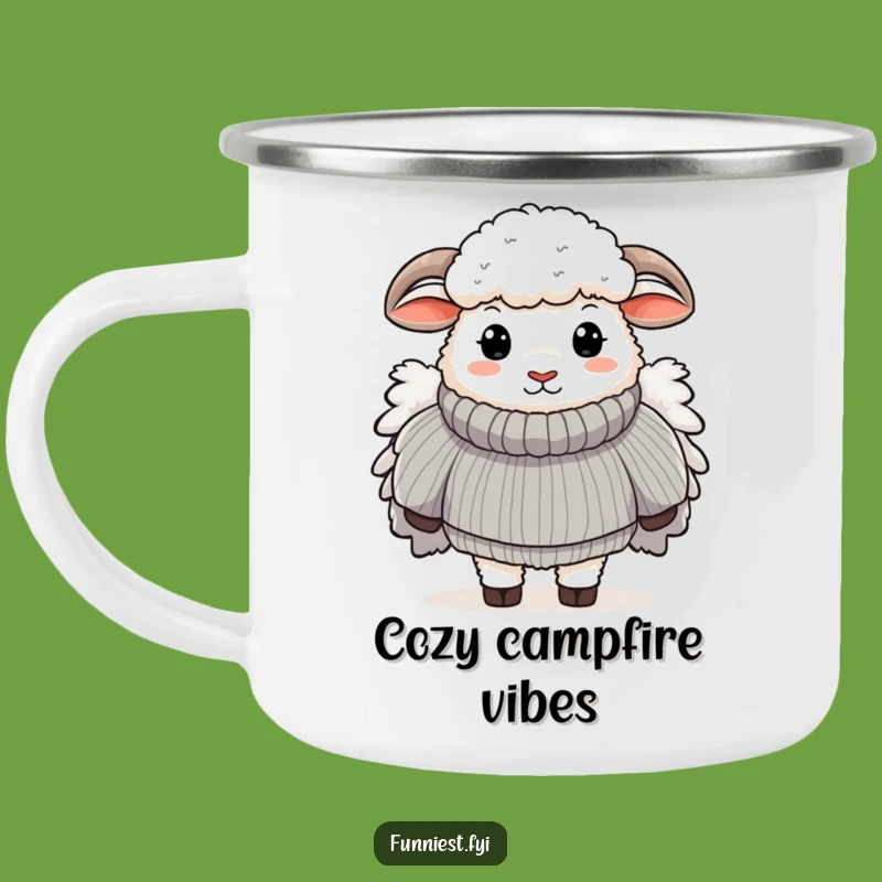 Funny Sheep Sweater Camping Mug: Cozy Outdoor Brew, Fluffy Style, Perfect Gift