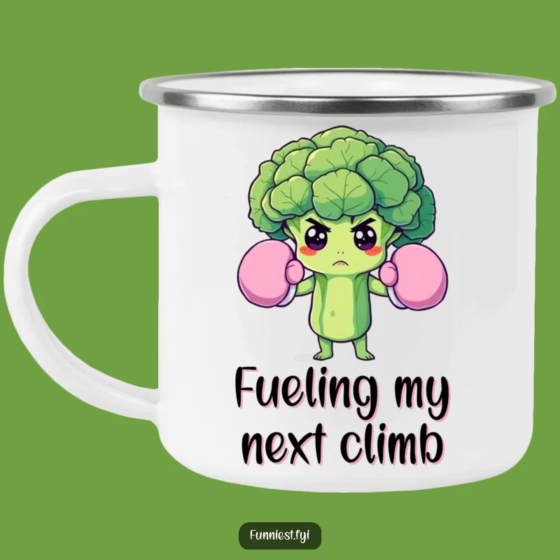 Funny Broccoli Boxer Camping Mug: Fuel Your Adventures with Veggie Strength
