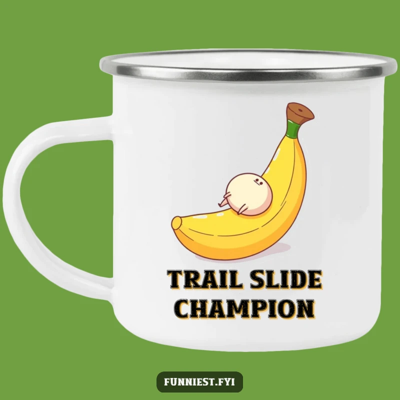 Funny Banana Peel Camping Mug: Rolling Adventure - Hilarious Outdoor Gift!