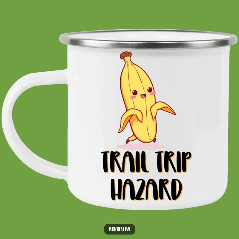 Funny Banana Peel Trail Slip Mug - Outdoor Comedy Essential