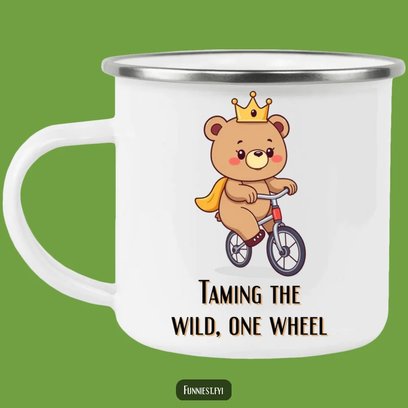 Funny Bear Unicycle Campfire Mug - Royal Adventure Companion