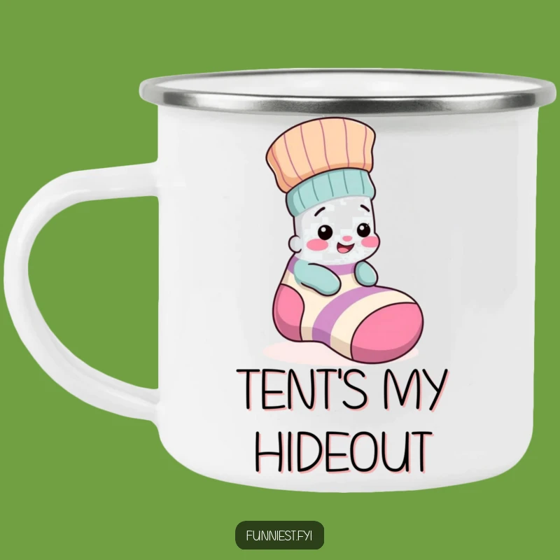Funny Giggling Sock Camping Mug: Enjoy Your Adventure with a Warm Giggle