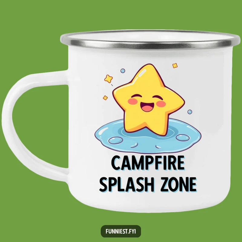 Funny Laughing Star Puddle Splash Camping Mug: Adventure Under the Stars!