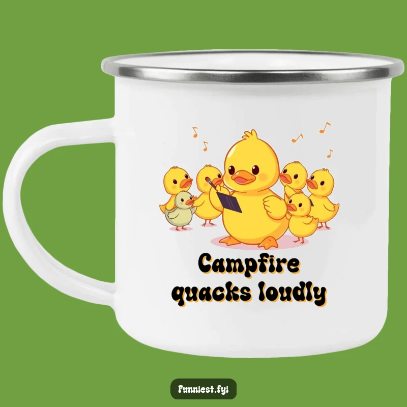 Funny Shy Duck Conductor Camping Mug: Enjoy Hot Drinks with Hilarious Charm
