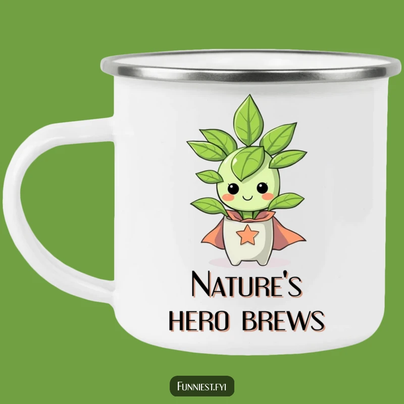 Funny Superhero Houseplant Camping Mug: Enjoy Drinks with Hilarious Heroic Flair
