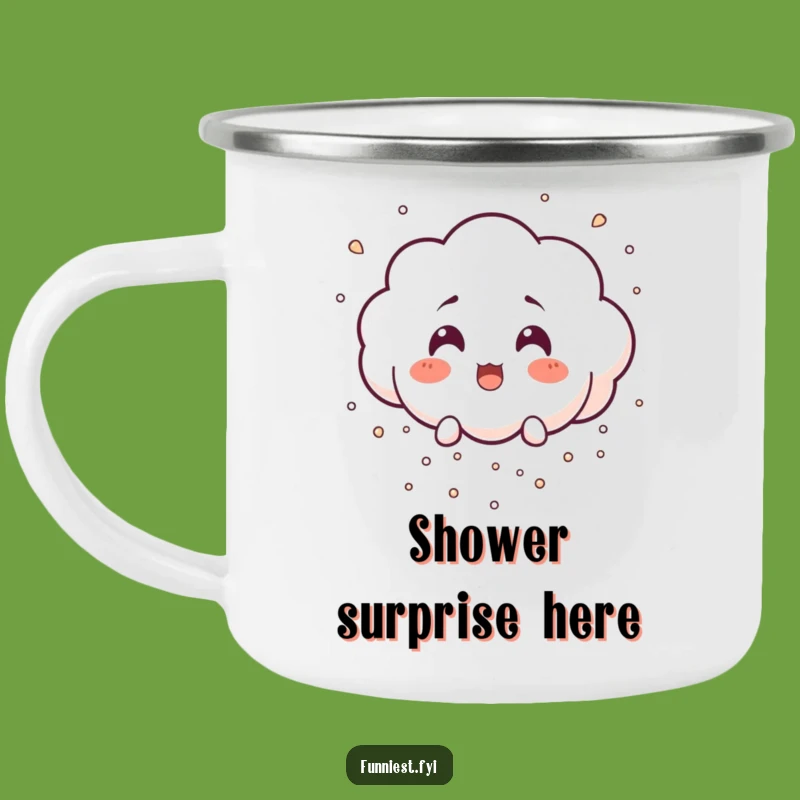 Funny Surprised Cloud Camping Mug: Laughing Rain Cup, Perfect Outdoor Gift!