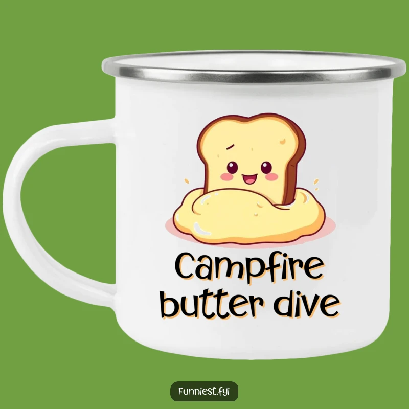 Funny Toast Butter Dive Camping Mug - Breakfast Adventures Just Got Hilarious