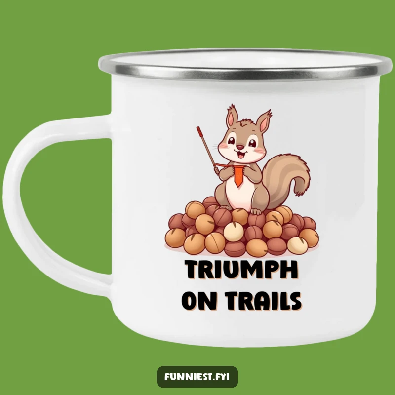 Funny Squirrel Nut Champion Camping Mug - Triumphant Banner Squirrel Drinkware Funny Gift