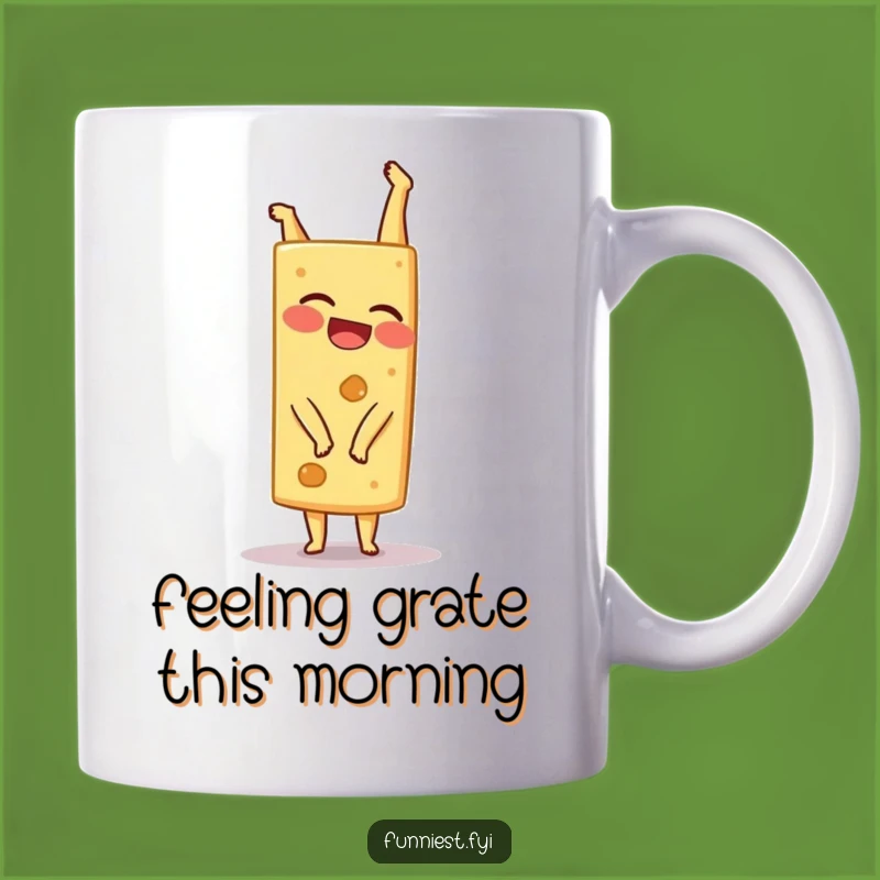 Funny Cheese Handstand Mug - Giggling Wedge Character Gift Idea