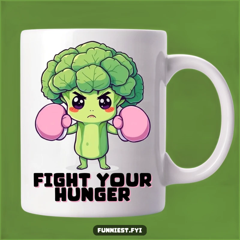 Funny Broccoli Boxer Mug: Determined Veggie for Your Perfect Funny Gift