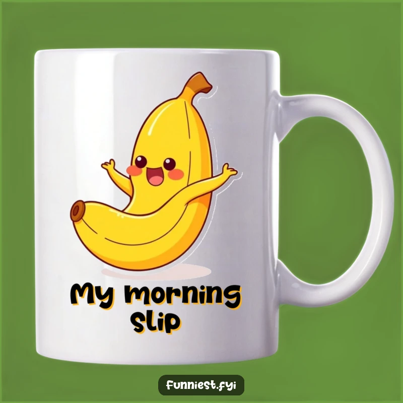 Funny Banana Slip Mug: A Hilarious Yelping Fruit Character, Perfect Gag Gift!
