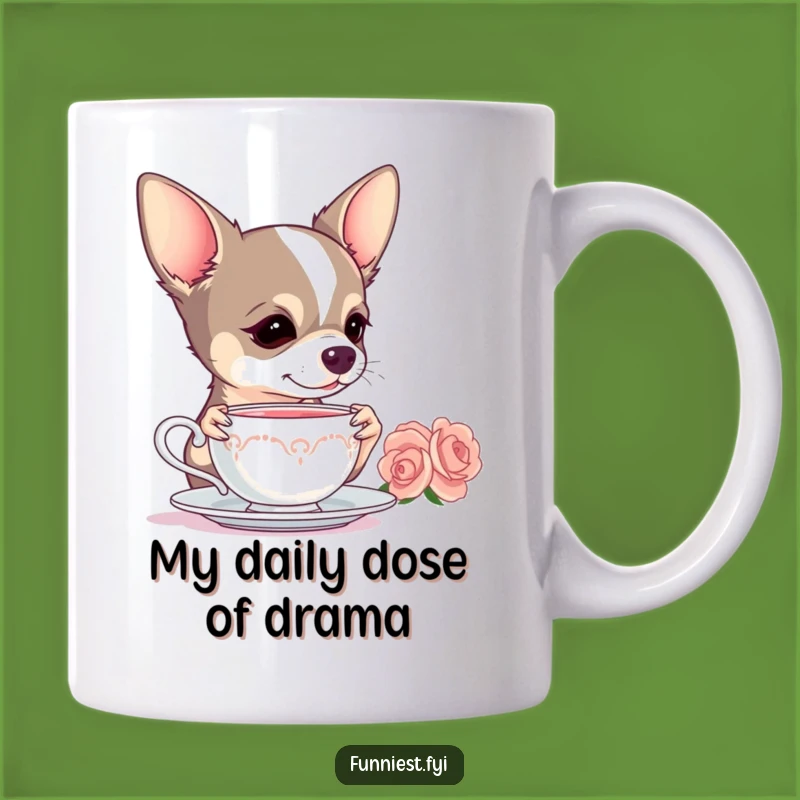 Funny Chihuahua Tea Lover Mug - Elegant Sipping Dog - Perfect Chihuahua Gift