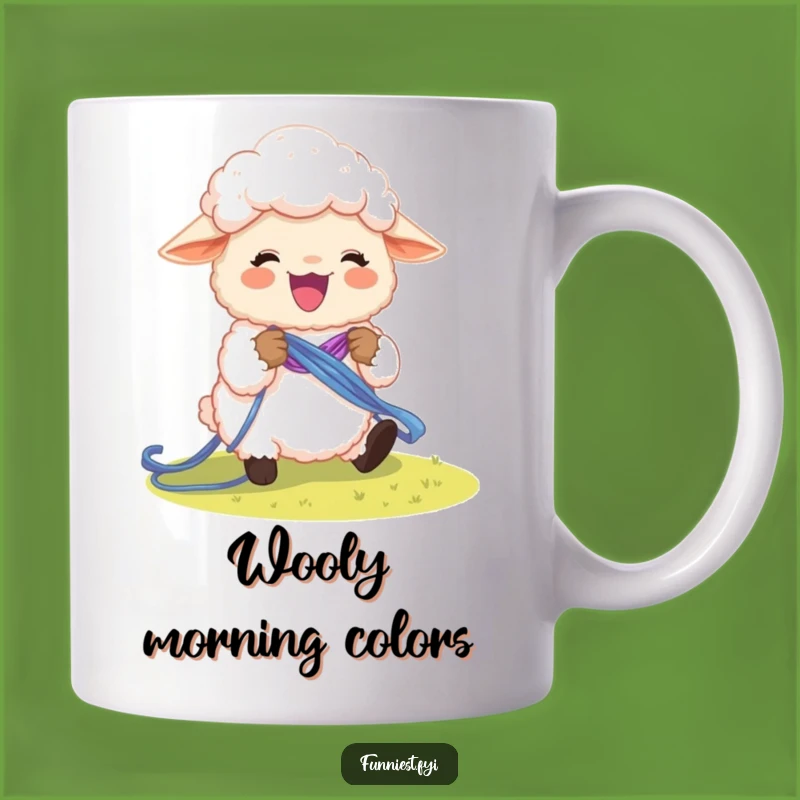 Funny Sheep Knitting Rainbow Mug: Hilarious Gift for Crafters & Dreamers