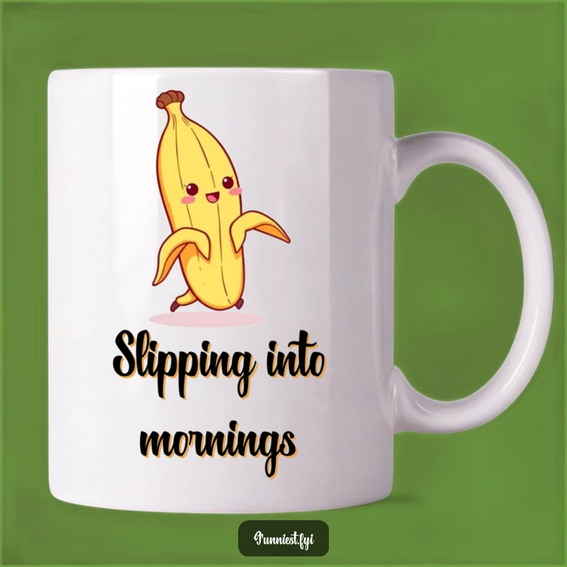 Funny Slipping Banana Peel Mug - A Hilariously Chaotic Morning Gift