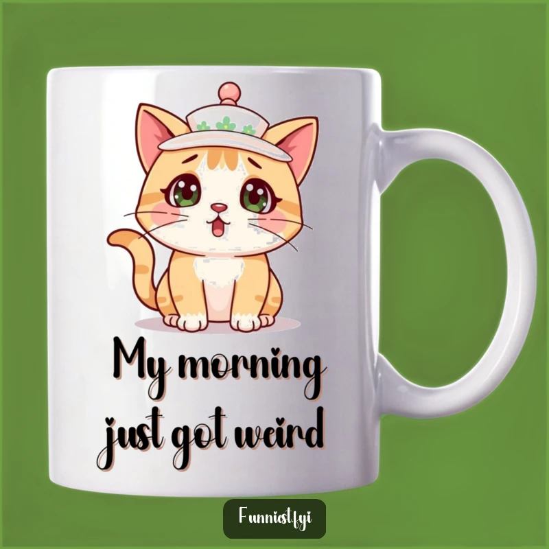 Funny Cat Teacup Hat Mug - Purrfectly Surprised Feline Gift Idea