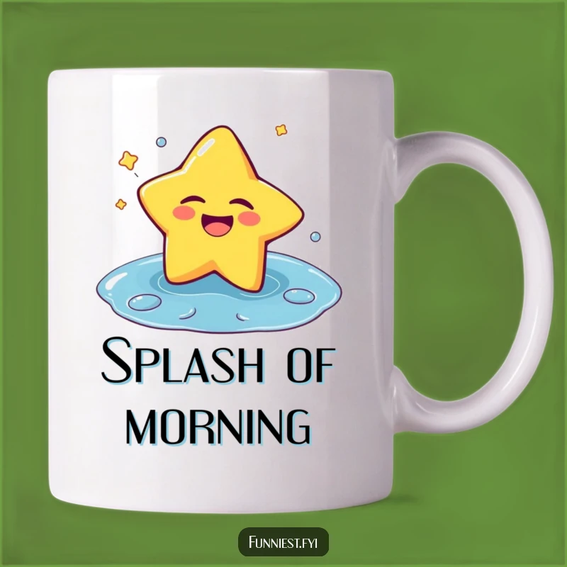 Funny Laughing Star Puddle Splash Mug: A Hilarious Gift for Joyful People!