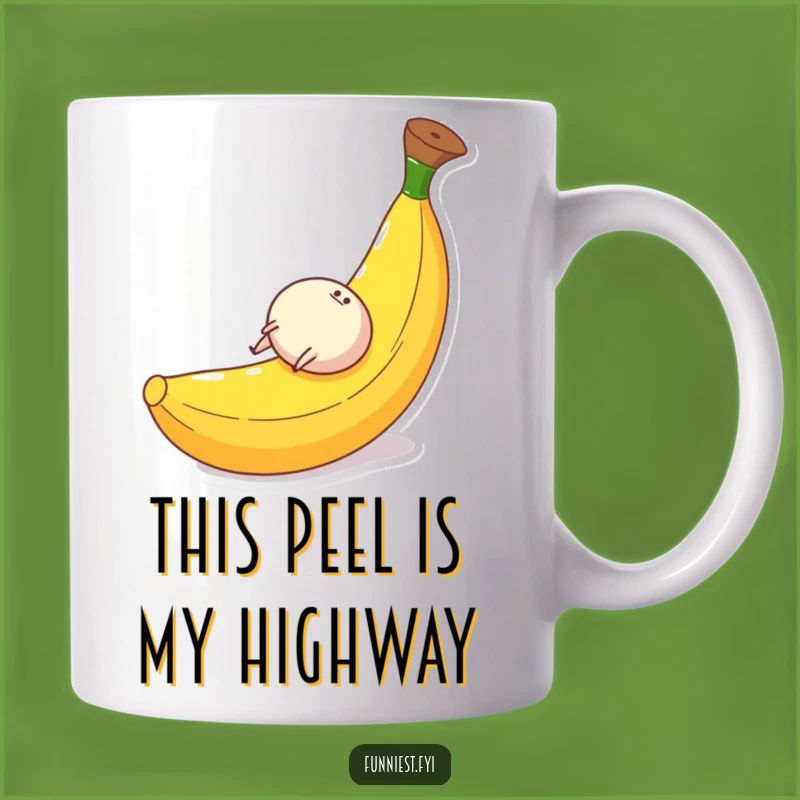Funny Rolling Object Mug: Banana Peel Slide - Hilarious Character Gift!
