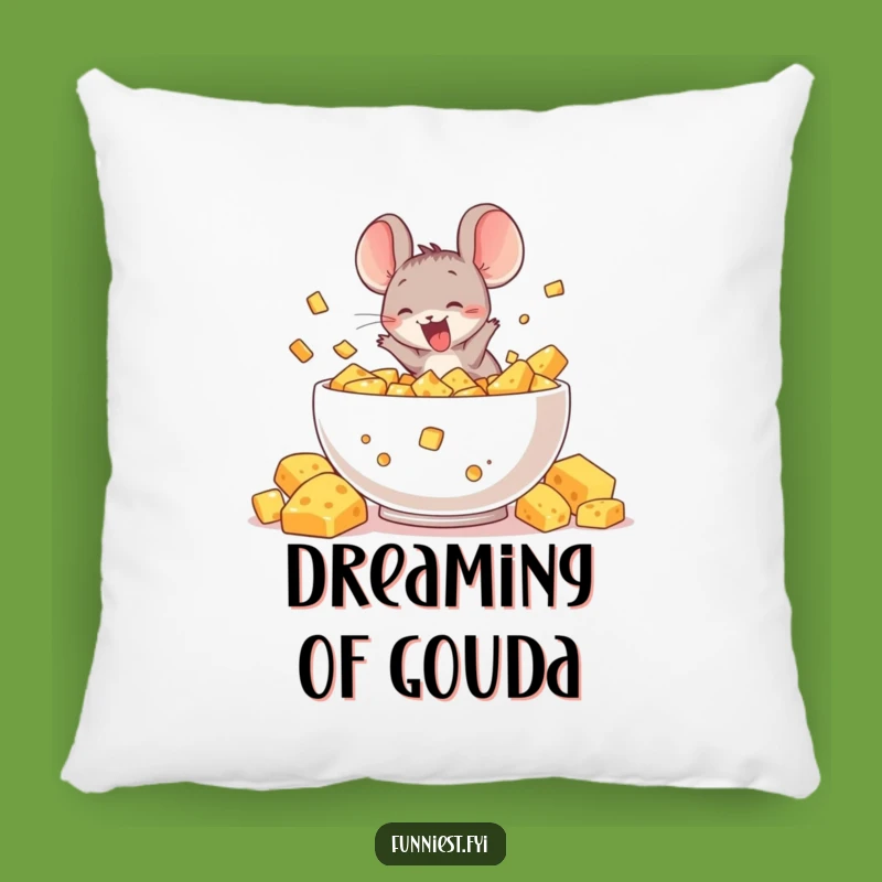 Funny Mouse Cheese Dive Pillow, Comfy and Humorous Accent for Cheesy Homes