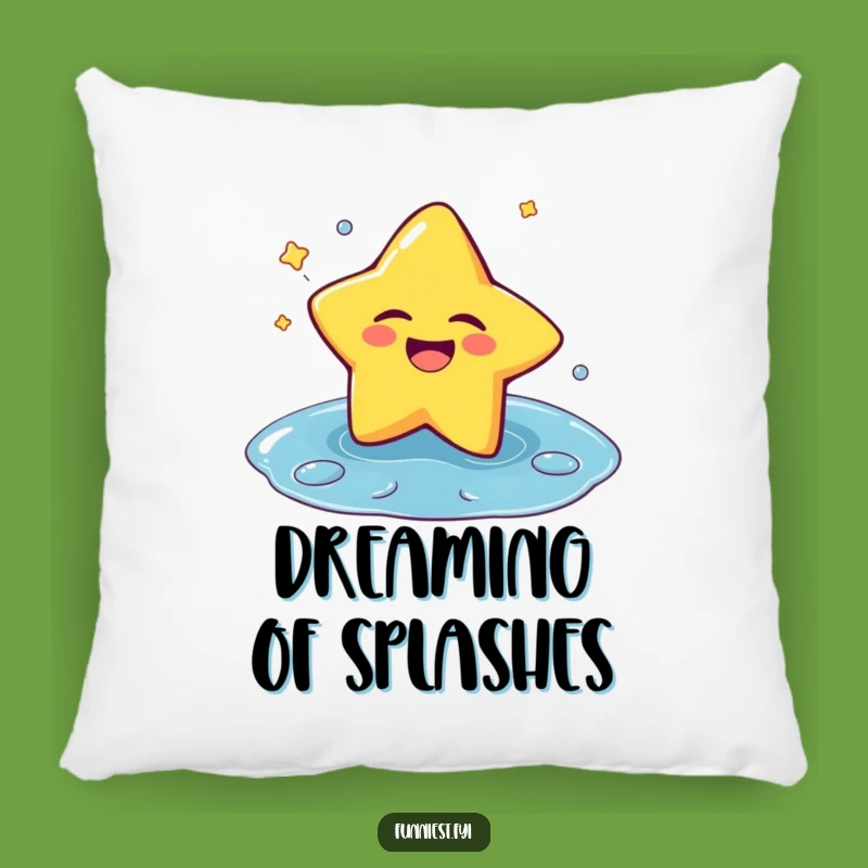 Funny Laughing Star Puddle Splash Pillow: Cozy Comfort, Cheerful Dreams!