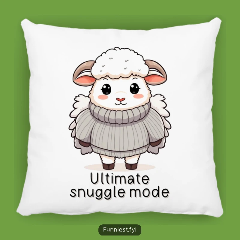 Funny Sheep Sweater Pillow: Cozy Farm Accent, Fluffy Comfort, Perfect Gift