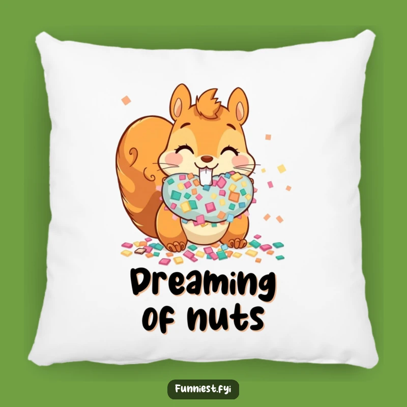Funny Squirrel Confetti Pillow: Cozy Up with Hilarious Party Comfort
