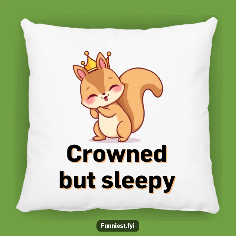 Funny Squirrel Crown Confusion Pillow - Comfy & Quirky Accent