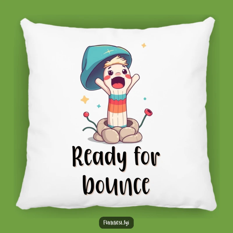 Funny Surprised Sock Puppet Spring Launch Pillow: Cozy Surprise Comfort!