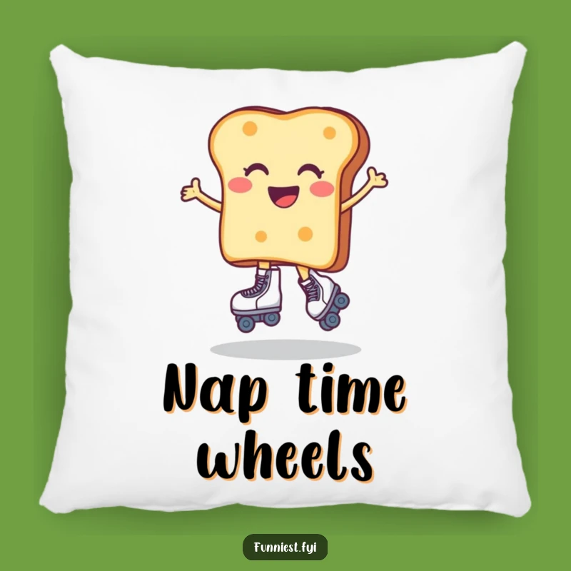 Funny Toast Roller Skater Pillow: Couch Comfort with Hilarious Charm