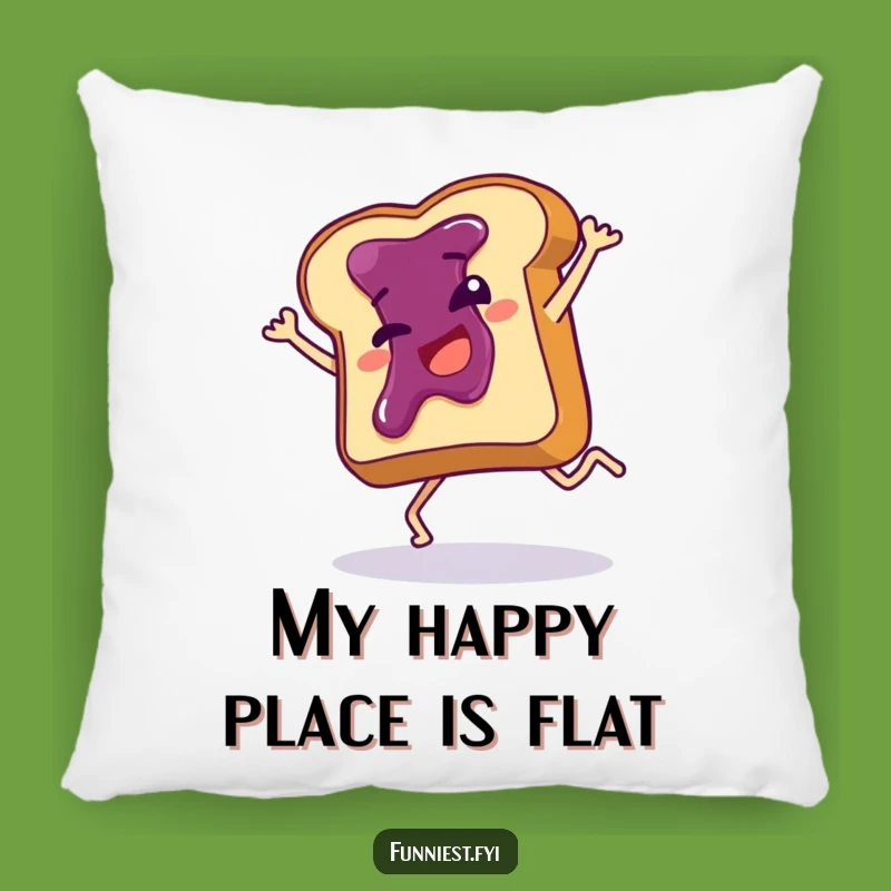 Funny Toast Cartwheel Pillow: Cozy Giggles from a Jammy Breakfast Friend