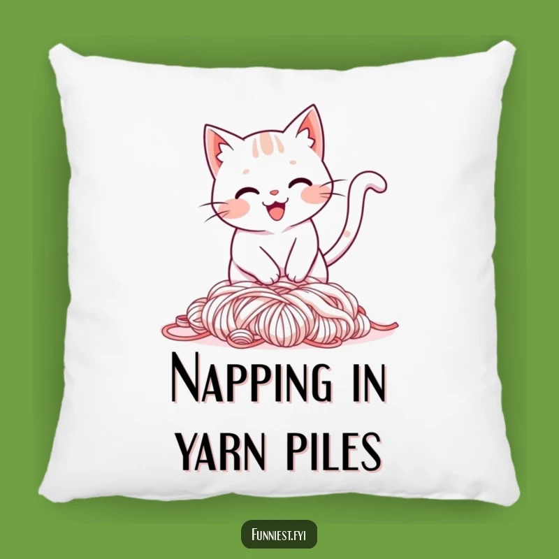 Funny Cat Yarn Pillow: Tripping Feline Cushion - Comfy and Hilarious Gift!