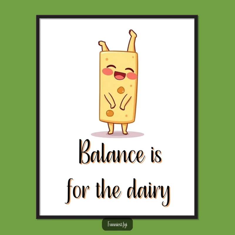 Funny Cheese Handstand Digital Art - Giggling Wedge Character Decor