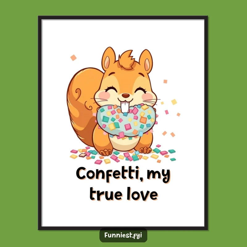 Funny Squirrel Confetti Digital Art: Instant Download Hilarious Party Decor
