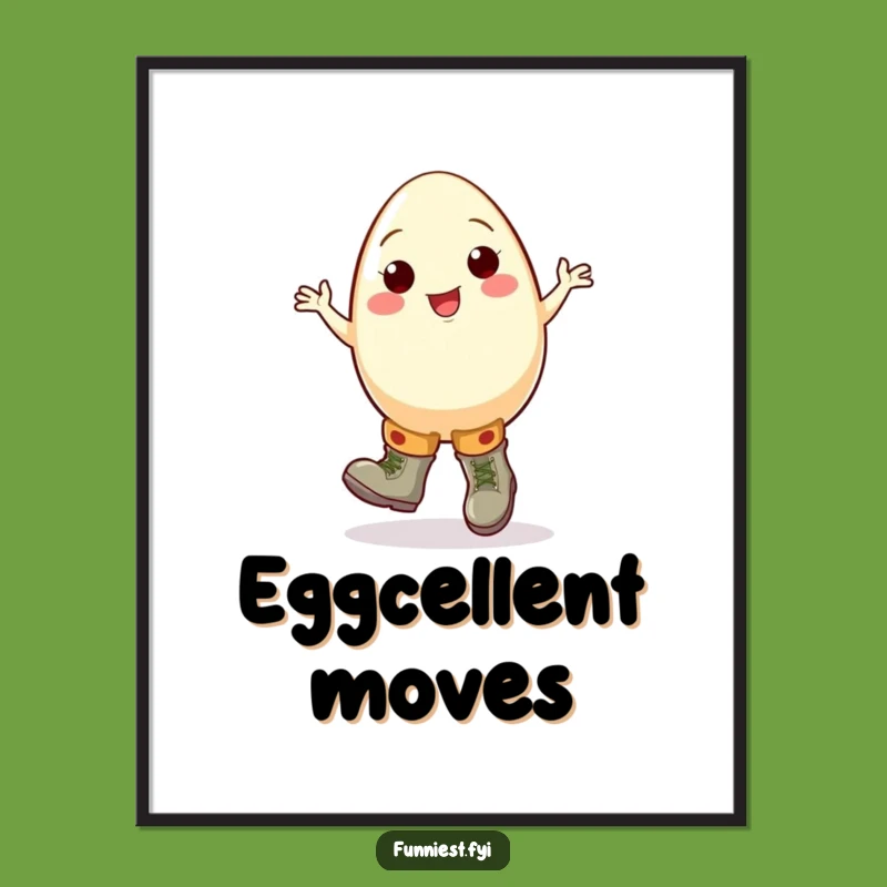 Funny Egg Jigging Boot Digital Art, Cheerful Printable Decor, Instant Humorous Gift