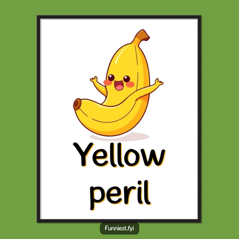 Funny Banana Slip Digital Art: Hilarious Yelping Character Decor, Instant Download Gift!