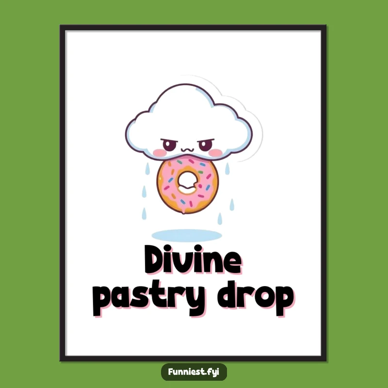 Funny Cloud Donut Digital Art - Hilarious Printable Decor