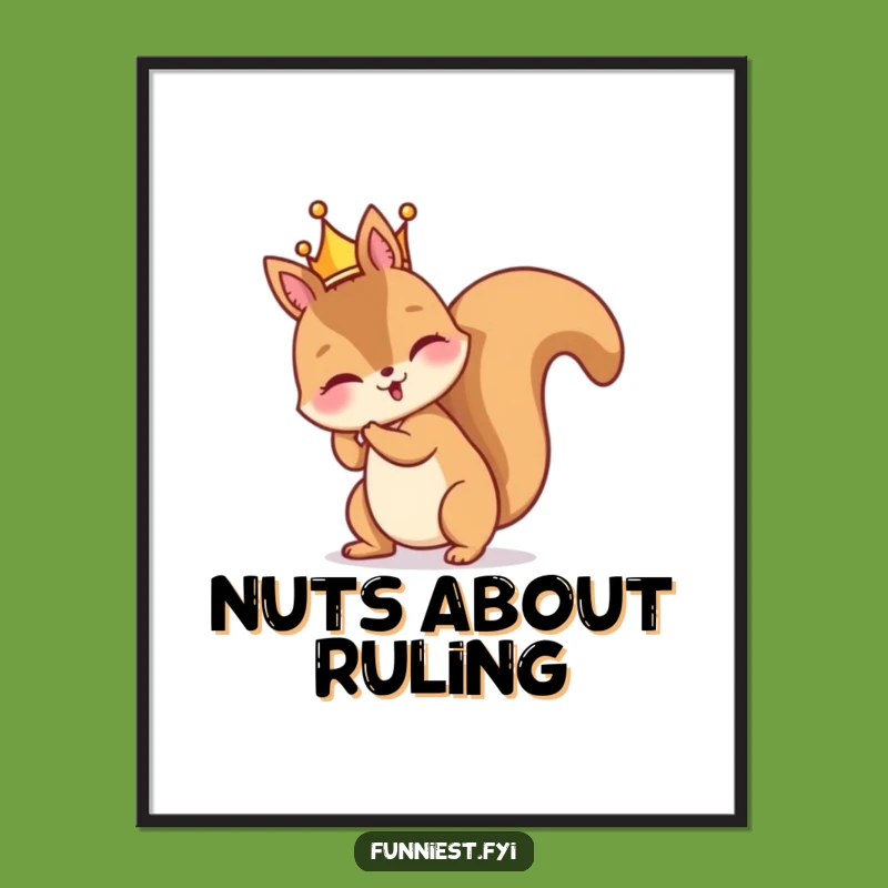 Funny Squirrel Crown Oops Digital Art - Instant Quirky Decor