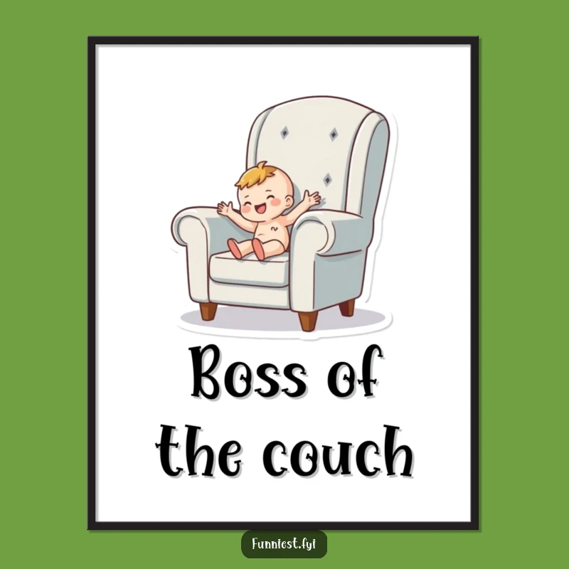 Funny Tiny Person Armchair Digital Art - Instant Cozy & Whimsical Decor