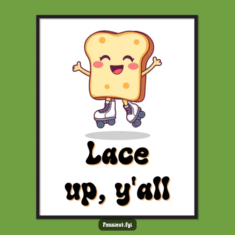Funny Toast Roller Skater Digital Print: Instant Hilarious Wall Art