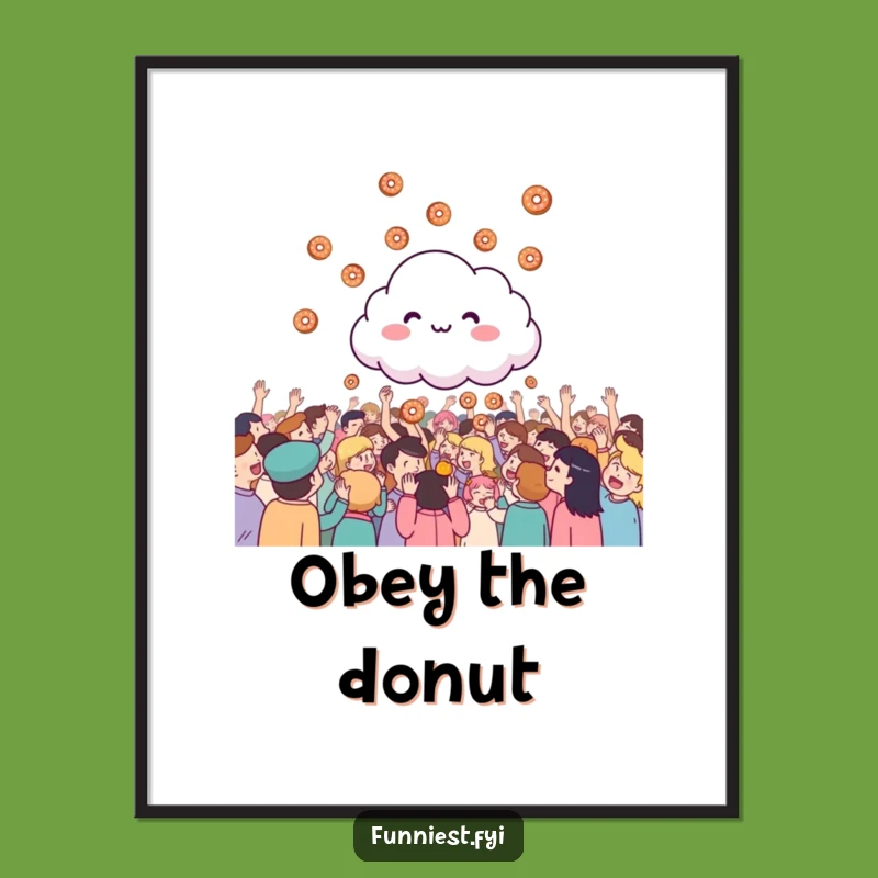 Funny Donut Cloud Digital Print: Instant Sweetness, Perfect Funny Gift