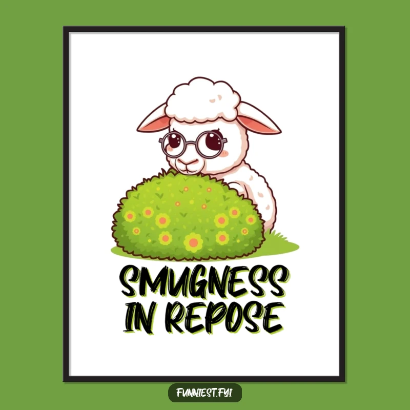 Funny Smug Sheep Monocle Digital Art - Posh Garden Print